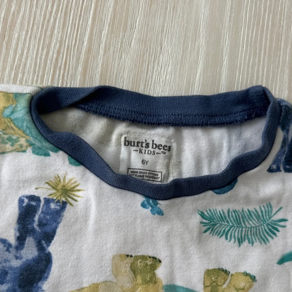 Burt's Bees Blue and Green Dinosaur Pajama Set - Picture 2 of 2